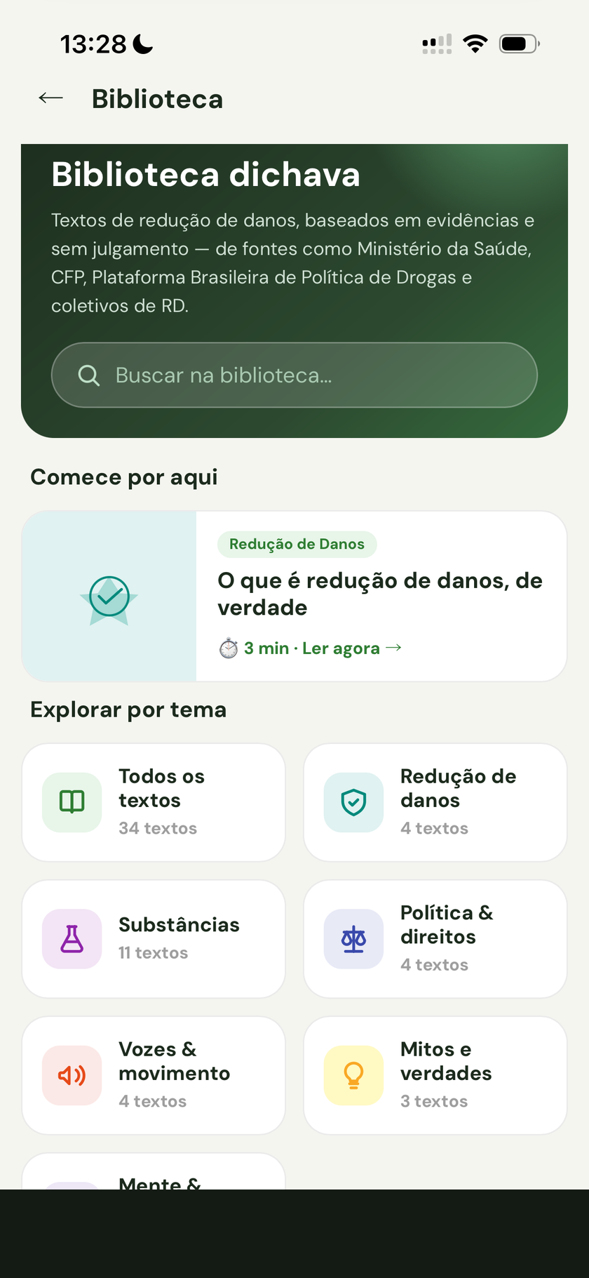 Biblioteca de redução de danos
